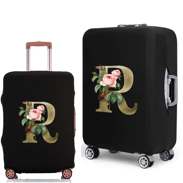 Luggage Cover Protective Suitcase Trolley Case Dust Cover 18 To 28 Inch Golden Flower Series Pattern Elastic Travel Protective 8Golden flower R M