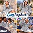 thumbnail image 6 of LuckyApr Wearable Blanket,Hoodie Blanket Oversized Sherpa Blanket for Adult(Gray), 6 of 8