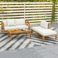 thumbnail image 4 of Costway 5 PCS Outdoor Conversation Furniture Set with 3 Chairs 1 Ottoman 1 Coffee Table, 4 of 11