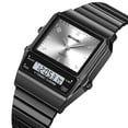 thumbnail image 6 of Women's Vintage Square Digital Watch with Stainless Steel Strap, Clear Display Date Week Alarm Stopwatch, 30M Water Resistant, Slim Case for Casual Wear, 6 of 8