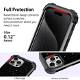 thumbnail image 5 of Casetego Phone Case for iPhone 16 Pro Case,Glitter Bling Heavy Duty Hybrid Sturdy High Impact Shockproof Protective Cover,Shiny Black, 5 of 7