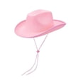 thumbnail image 3 of Western Cowboy Hat Women Men Country Hat para Fiesta de cumpleaños de la actuación en el escenario Rosa, 3 of 8