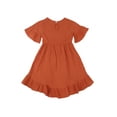 thumbnail image 4 of Robe Assortie Maman et Fille Robe Femme Bébé Fille Sans Manches à Volants Manches Courtes Robe Longue Irrégulière Vêtements de Famille, 4 of 7