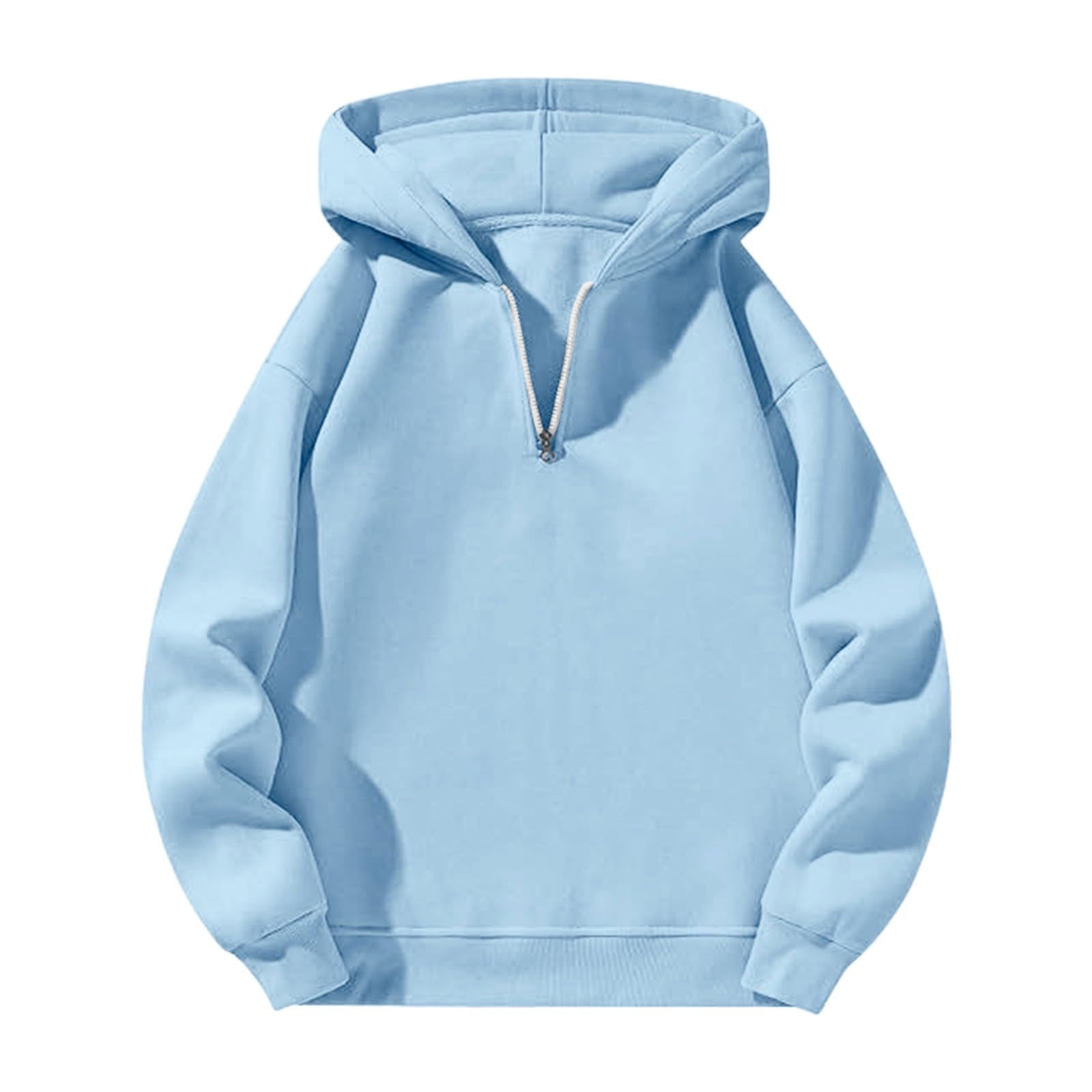 Women's Zip Up Hoodie, V-Neck Long Sleeve Sweatshirt with Attached