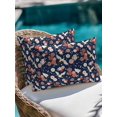 thumbnail image 4 of Outdoor Pillows Waterproof, Farmhouse Cranes Bedding Throw Pillows with Insert for Couch Sofa Bed, Navy Blue Country Flowers Botanical 12x20 Inch Pillowcases Decorative Camping Patio Pillow Set of 1, 4 of 8