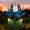 Dazzling Blue, variant on Spinning Windmill Lotus Pathway Ligths with LED Cracked Crystal Ball Outdoor Decorative Stake Lighting Waterproof Flower Sculpture