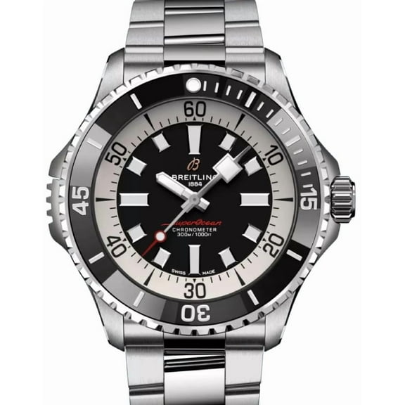 Breitling Superocean Automatic 46 Black Dial Steel Men's Watch A17378211B1A1