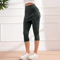 thumbnail image 6 of Skirted Leggings for Women, Audhol Women's Color Block High Strength High Elasticity Quick Drying Yoga Sports Leggings Leggings with Skirt for Women Dark Gray 3XL, 6 of 9