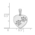 thumbnail image 4 of FB Jewels 14K White Gold Diamond Paw Prints Heart Pendant, 4 of 4