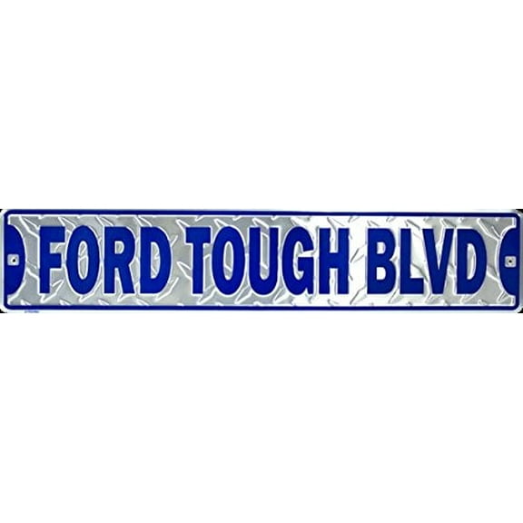 HangTime Ford Tough Blvd - Diamond Background 5x24 Street Sign