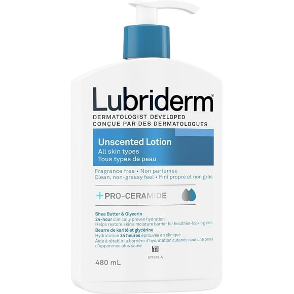 Lubriderm Lotion Hydratante Non Parfumée pour les Mains et le Corps, 480ml