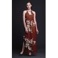 thumbnail image 5 of Bimba Bird Women Printed Crew Neck Side Slits Halter Dress Long Evening Gown-X-Small, 5 of 6