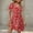 Red, variant on FDGIU Women's Floral Midi Dress - Summer Boho Short Sleeve Tiered Dress with Pockets for Beach Casual