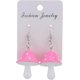 thumbnail image 5 of Pendientes colgantes con forma de hongo de colores, divertidos, dulces y adorables, con gancho único para mujer, color rosa, 5 of 5
