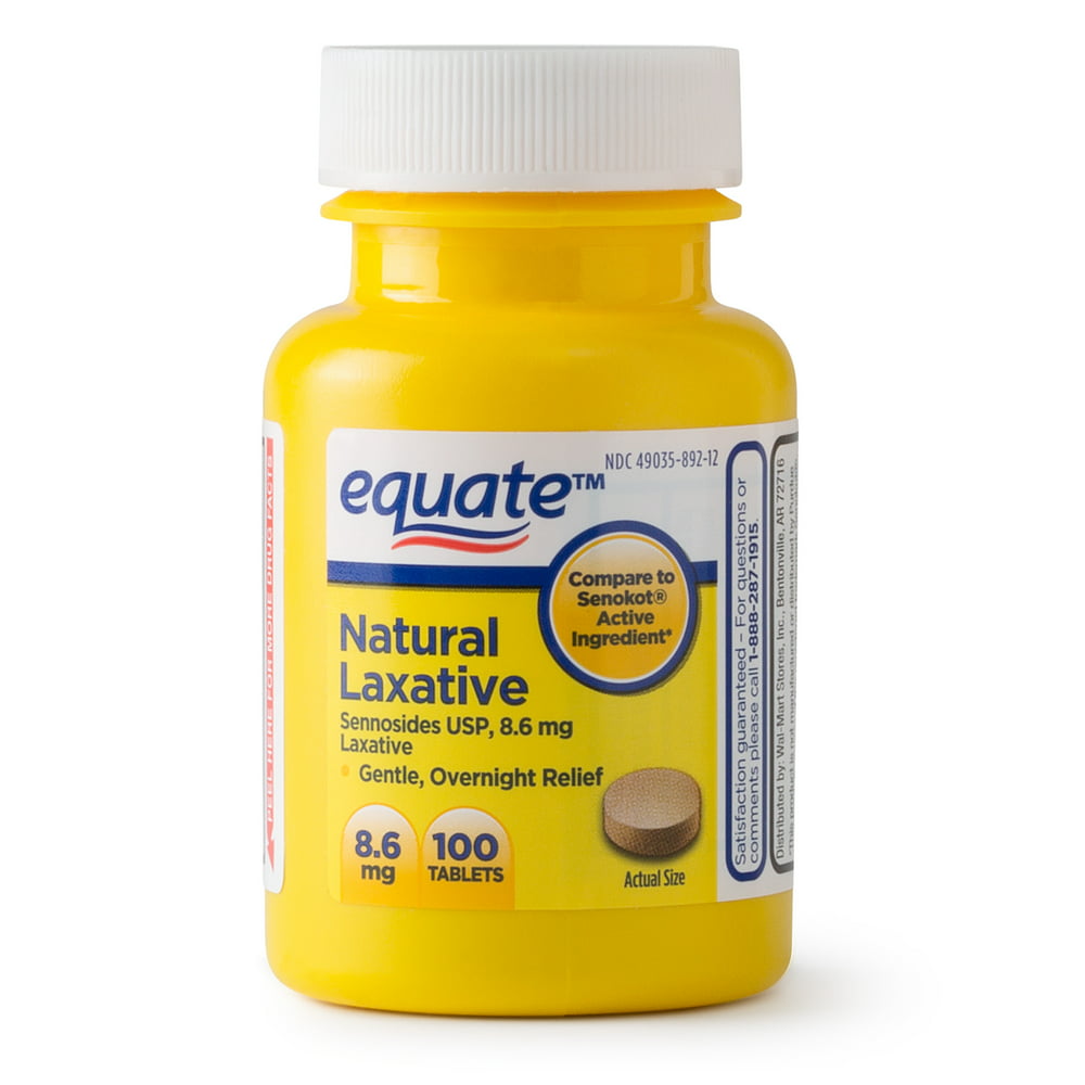 Equate Natural Laxative Sennosides Usp Tablets 8 6 Mg 100 Ct