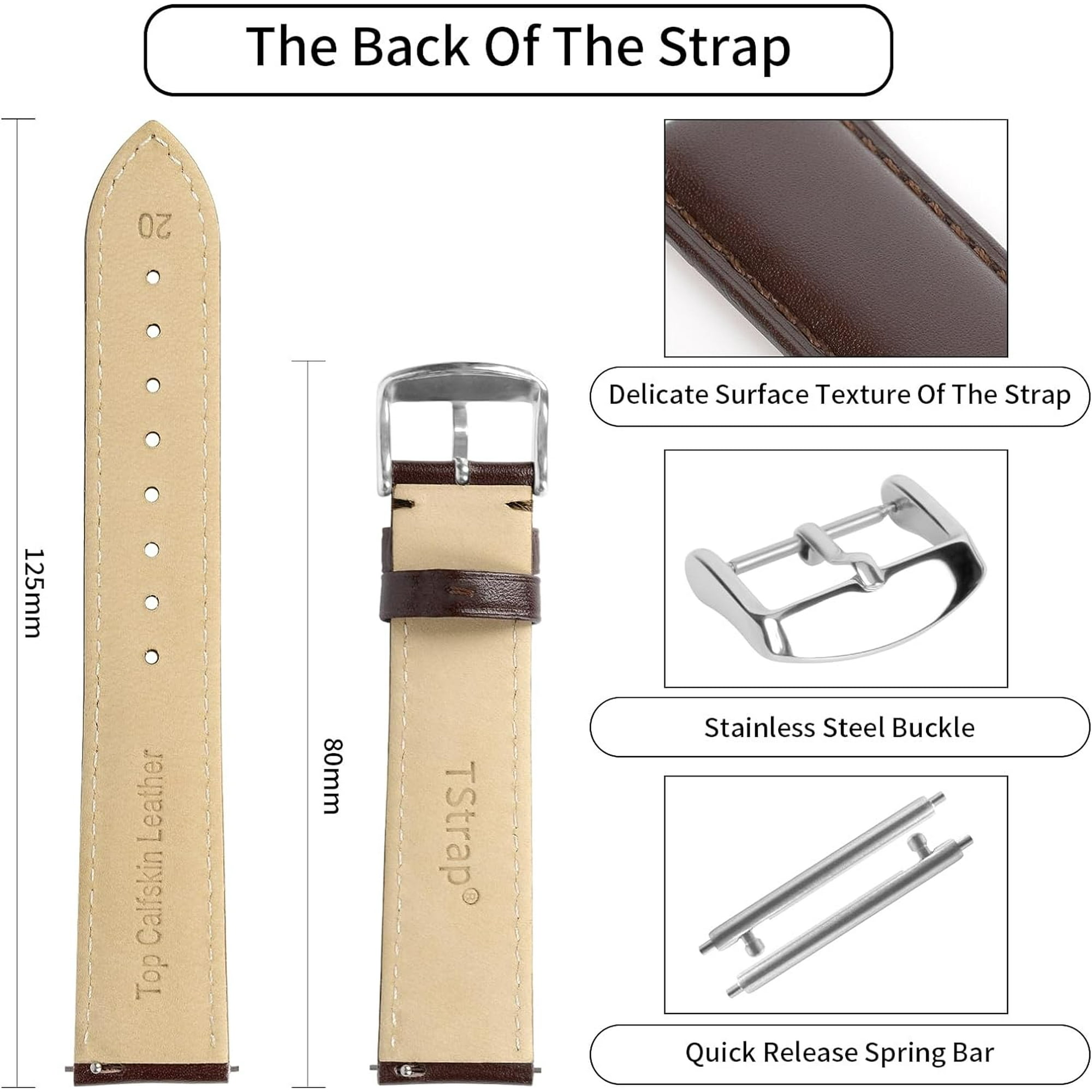HAHDAXIA Strap for Moonswatch Swatch Omega Leather Watch Band Compatible with Omega x Swatch Moonwatch 20mm Quick Release Watch Straps Replacement for Moonswatch Speedmaster Walmart