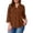 78#Brown, variant on 3/4 Length Sleeve Womens Tops Dressy Casual Henley V-Neck Summer Tops Pleated T-Shirts Loose Fit Work Blouses Dark Green XL