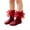 #A01-Red, variant on Abcomgle Girls Ruffle Socks 10-12 Years Old, Big Ruffle Socks | Girls Princess Eyelet Lace Sock, Comfortable Cotton Frilly Sock for Daily Wear Red