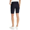 thumbnail image 2 of IZOD Women's Juniors Uniform Bermuda Shorts, Skinny Style with Hook & Eye Closure, Stretch Twill Fabric 3 Navy, 2 of 8