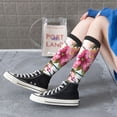thumbnail image 6 of Picia Women Crew Soft Moisture-wicking Socks Bird and Floral Pattern Design Cotton Socks, One Size fit All, 6 of 9