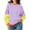 Purple, variant on XuJwPNcy Womens Long Sleeve Oversized Sweatshirts Casual Lightweight Blouse Tops Crewneck Color Block Pullover Top