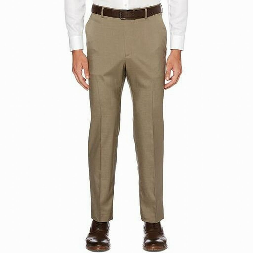 Perry Ellis - Mens Pants 34x32 Classic-Fit Flat Front Stretch Khakis 34 ...