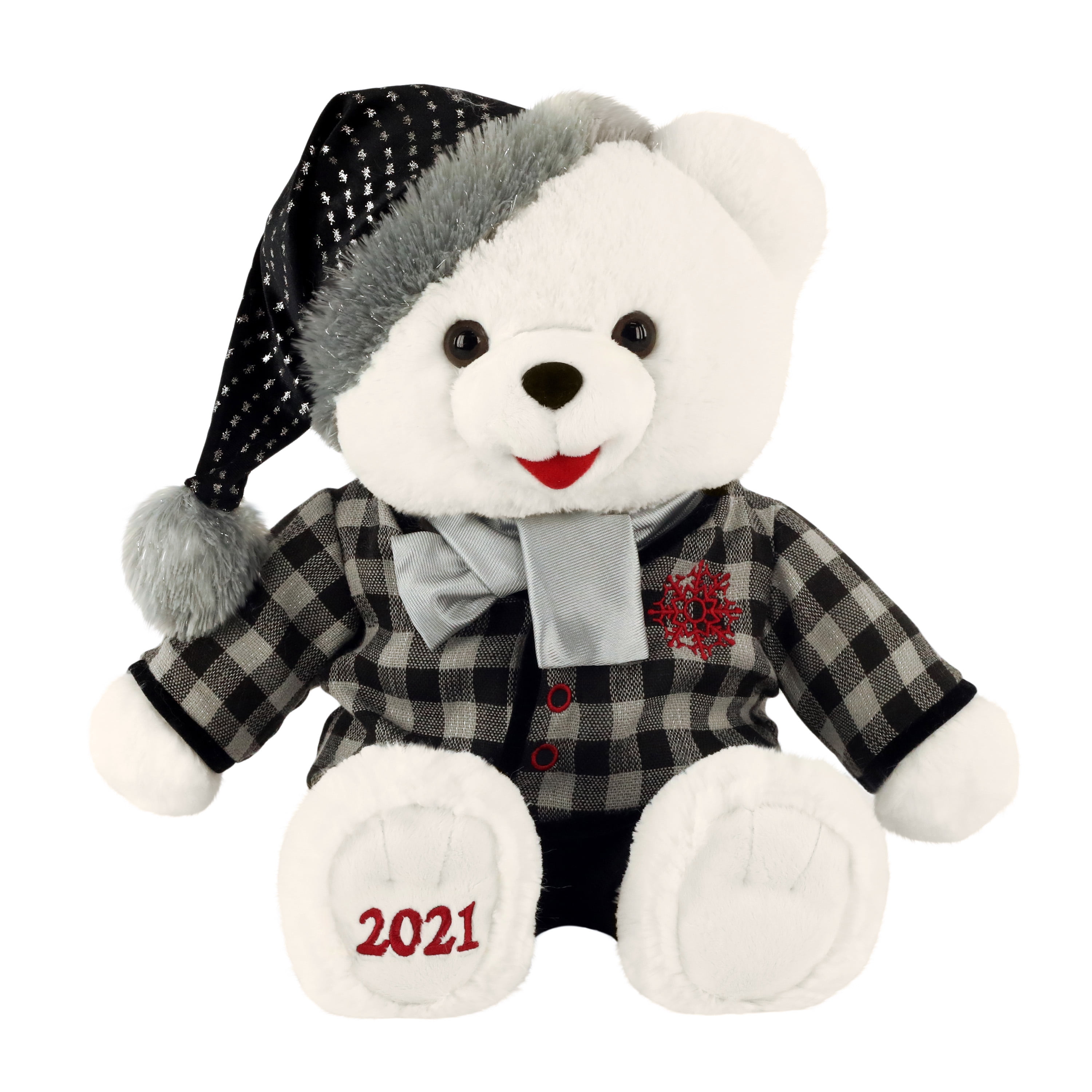 2020 WalMART CHRISTMAS Snowflake TEDDY BEAR White boy 20" Purple Outfit New W/T