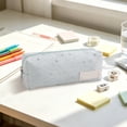 thumbnail image 6 of Star Print Patten Pencil Case,Simple Lightweight Zipper Pen Bag with Label for Home Office Daily Use, 6 of 6