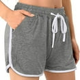 thumbnail image 2 of Abcnature Plus Size Shorts, Womens Athletic Shorts, Women High Waist Yoga Women Bandage Elastic Waist Casual Short, Comfy Beach Shorts, Yoga Pants, Cycling Sport Shorts Gray XXL, 2 of 5