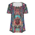 thumbnail image 4 of Nmnitkp Womens Summer Tops Beautiful,Short Sleeve Shirts for Women Eyelet Embroidery Summer Dressy Tops 2026 Trendy Lace Casual T-Shirts Work Outfits Brown,S, 4 of 5