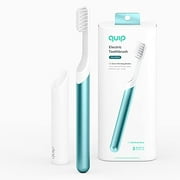 quip Adult Electric Toothbrush - Sonic Toothbrush with Travel Cover & Mirror Mount, Soft Bristles, Timer, and Metal Handle - Dark Aqua