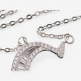 thumbnail image 3 of Silver Tone Initial Letter Pendant Necklace with Crystal Rhinestone Accents - One Size Fits Most, Silver-G, 3 of 6