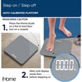 thumbnail image 3 of Báscula digital iHome, báscula de baño, pilas incluidas, báscula de peso corporal, báscula digital, báscula de baño para pesarse, báscula digital para pesarse (gris), 3 of 5
