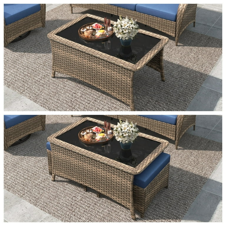 Summit Living 7-Seat Wicker Outdoor Patio Furniture Set with 2