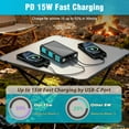 thumbnail image 6 of Power Bank Wireless Charger 68800mAh Built in Hand Crank and 4 Cables 15W Fast Charging Power Bank 7 Outputs & 4 Inputs Solar Portable Charger, Sos/Strobe/Strong Flashlights, Compass(Blue), 6 of 8