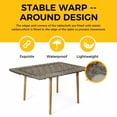 thumbnail image 4 of Grey Boho Table Cloths for 6 Foot Rectangle Tables, Vintage Ethnic Tribe Abstract Art Floral Patio Waterproof Elastic Fitted Tablecloths, Washable Rectangular Table Cover for Camping, 4 of 8