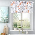 thumbnail image 3 of Flower Kitchen Window Curtains, Orange Watercolor Window Drapes, Orange Grey Valance 52×18 Inches Rod Pocket Valances for Kitchen Bathroom Living Room Bedroom Nursery, 1 Panel, 3 of 6