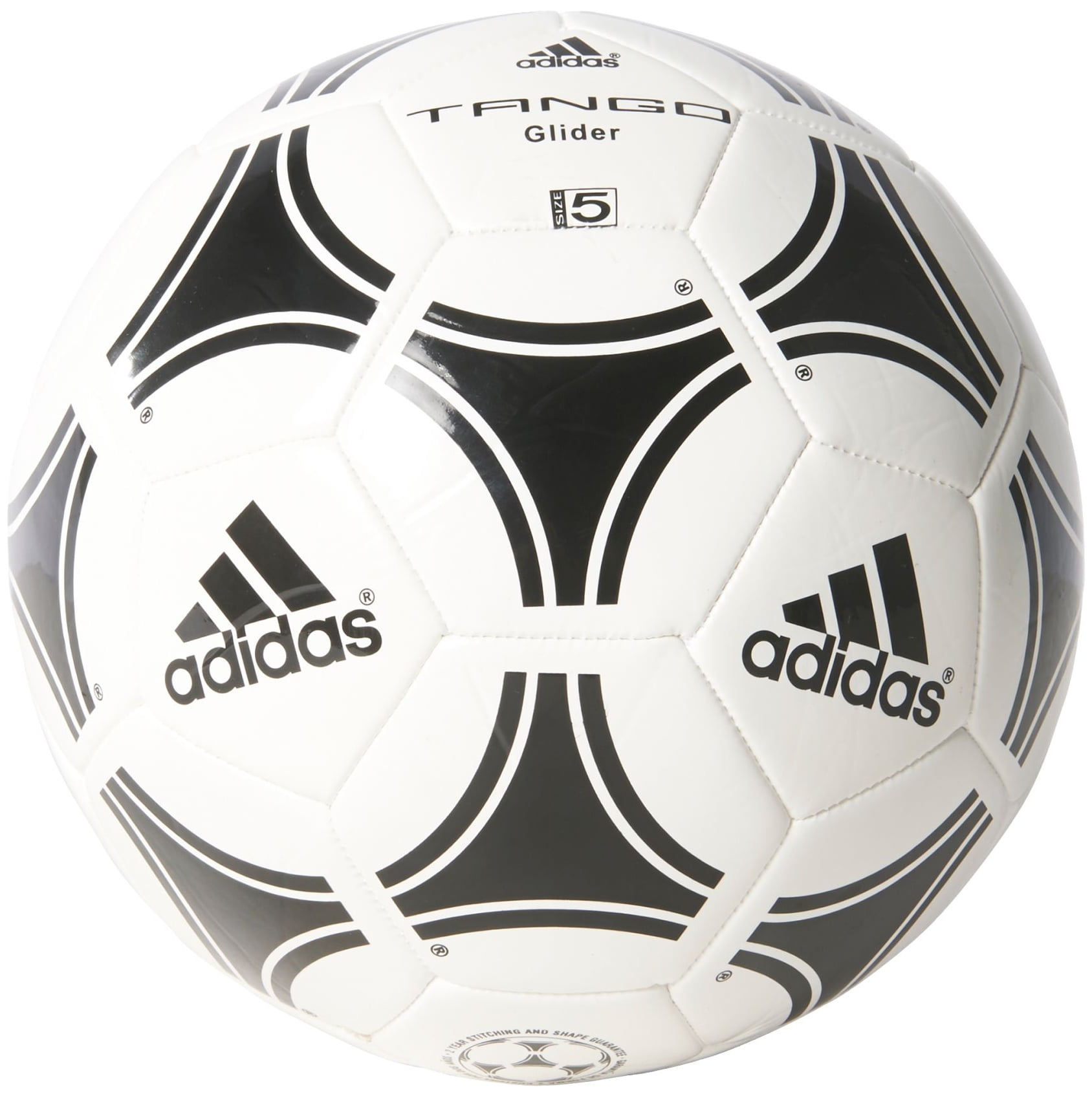 adidas Tango Glider Soccer Ball (White/Black, 3)