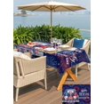 thumbnail image 5 of Outdoor Tablecloth with Umbrella Hole for Patio/Picnic/Party/Camping, Independence Day Gnomes Waterproof Table Cloth Rectangle Table Cover Washable, Blue Truck Firework Navy Blue (54"x 80"), 5 of 9