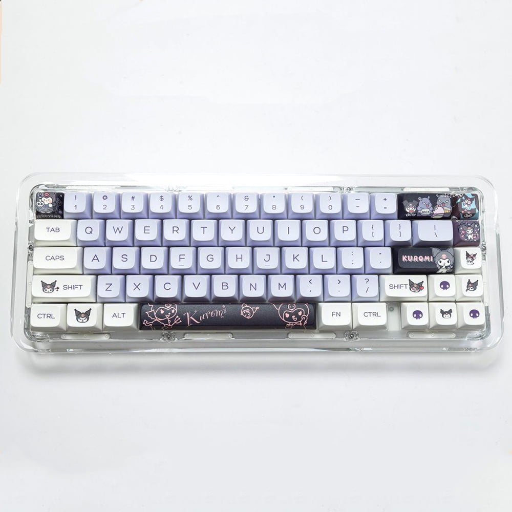 New Cartoon Kuromi Theme Computer Keycaps, Purple ,echanical Keyboard Keycaps Standard XDA Height, Friends Family Birthday Gift