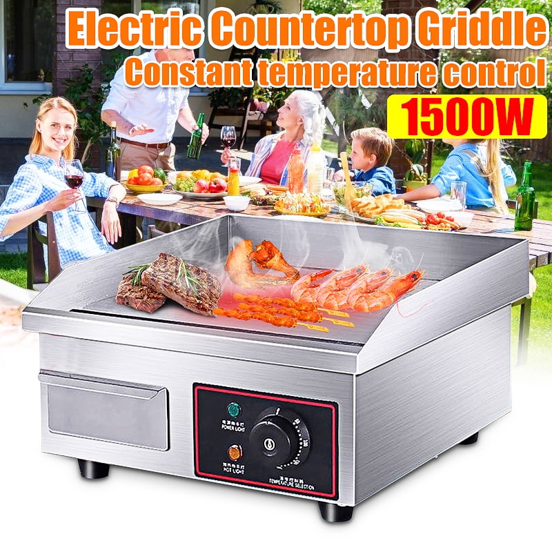 1500W 14" Electric Countertop Griddle Flat Top Commercial Restaurant Grill BBQ 