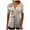 Khaki, variant on Womens Summer Tops Comfortable V Neck Tunic Top Buttons Blouse Short Sleeve Shirts for Women Hot Pink L