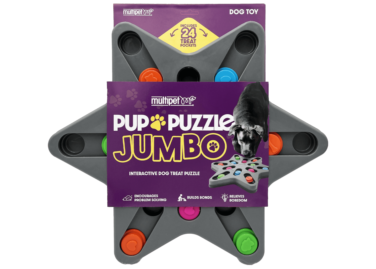 Multipet Pup Puzzle Jumbo, Dog Treat Star Toy