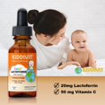thumbnail image 3 of Gotas líquidas de lactoferrina para bebés Kiddivit, 60 ml, con vitamina C, 3 of 6