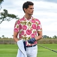 thumbnail image 3 of Balery Rose Flowers Camisa Polo de Hombre con Estampado, de Manga Corta y Tejido Medio, Camisa Tipo Golf Polo-Large, 3 of 6