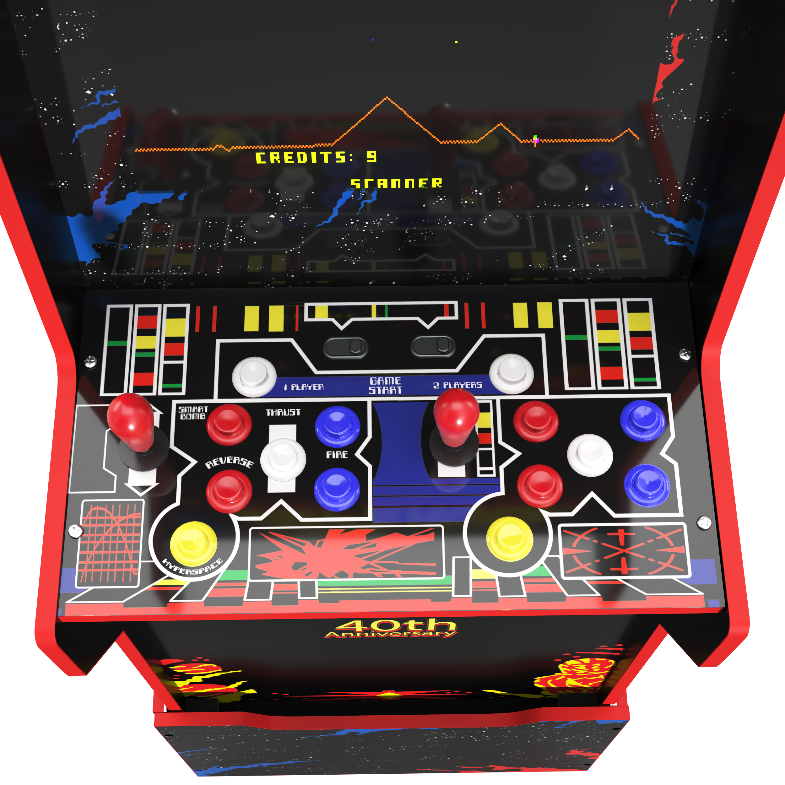 Defender 40th Anniversary 12-IN-1 Midway Legacy Edition Arcade with Licensed Riser and Light-Up Marquee, Arcade1Up - image 4 of 6