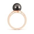 thumbnail image 2 of ANGARA Solitaire Tahitian Cultured Pearl Bypass Ring in 14K Rose Gold for Women | June Birthstone, Birthday, Anniversary, Jewelry Gift for Women | Pearl Ring, 2 of 9