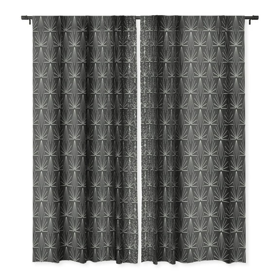 Society6 Holli Zollinger Sun Tile Charcoal Single Panel Room Darkening Window Curtain 50" x 84"