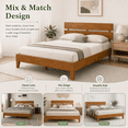thumbnail image 5 of Zimtown Full Size Bed Frame,Solid Rubber Pine Wood Platform Bed Frame, Bedroom Bed with Headboard, Brown, 5 of 11