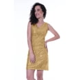thumbnail image 4 of Moomaya Womens Sexy Robes Paillettes Paillettes Bodycon Mini Robe de Soirée Sans Manches, 4 of 7